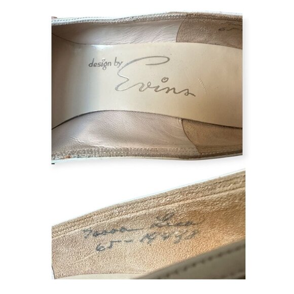 Vintage 1950s David Evins Rainbow Striped Pumps 50s 60s Heels Size 7 AAAA Narrow - Picture 12 of 13